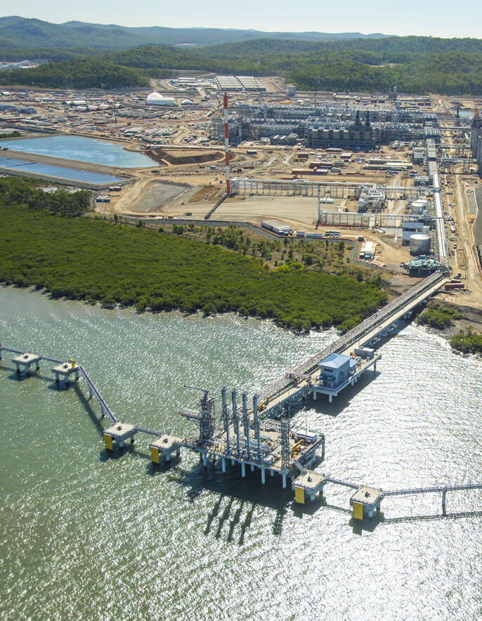 Aerial shot of LNG plant