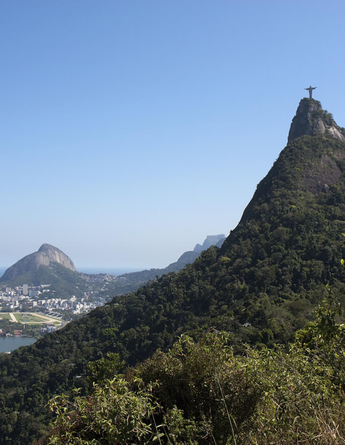 Low angle photo of Christ the Redeemer