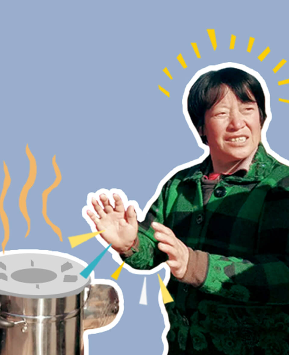 Person cooking using clean energy sources