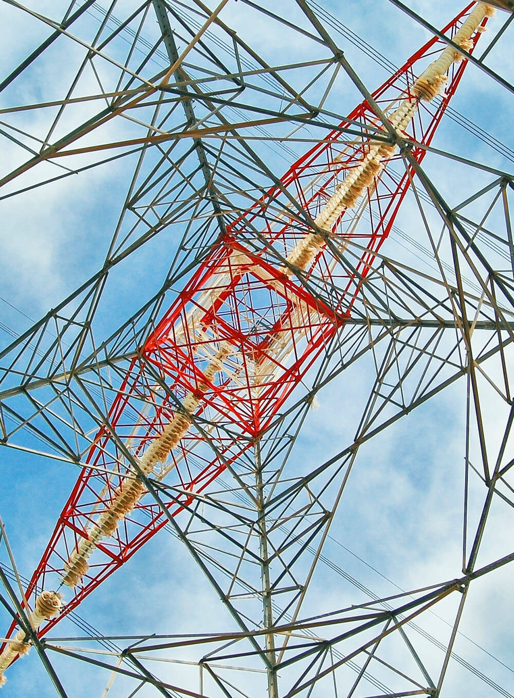 View from the base of an electrical pylon