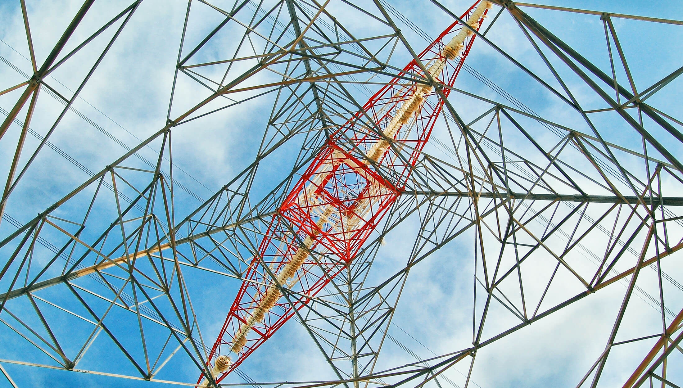 View from the base of an electrical pylon