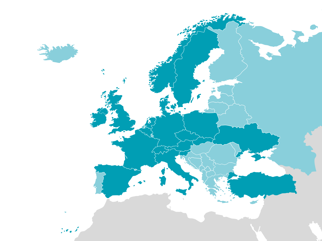 Highlighted Europe Map