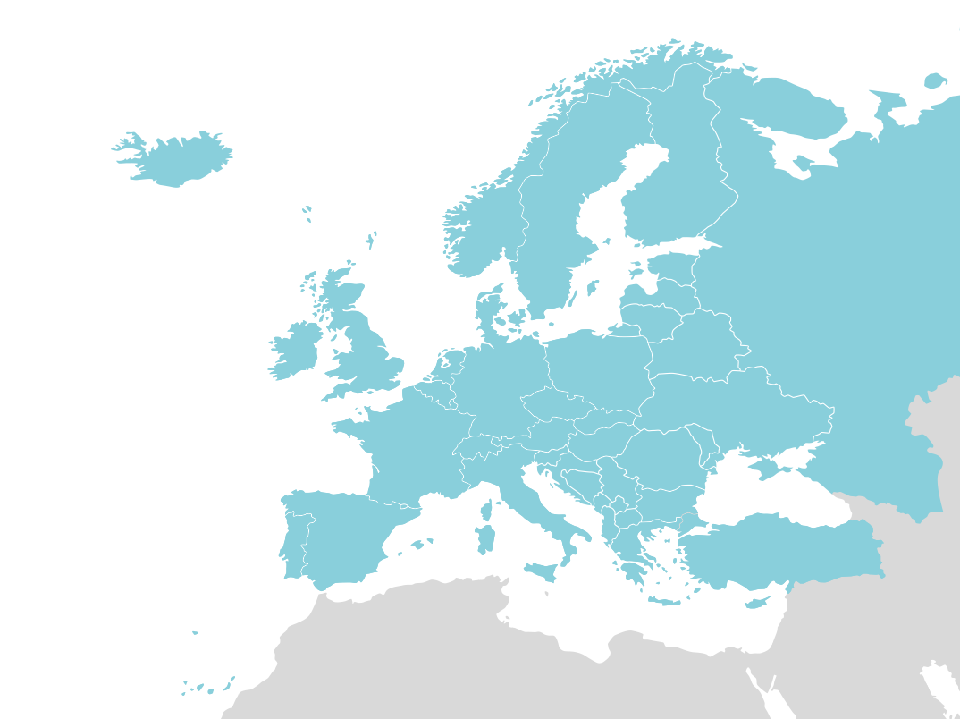 Highlighted Europe Map