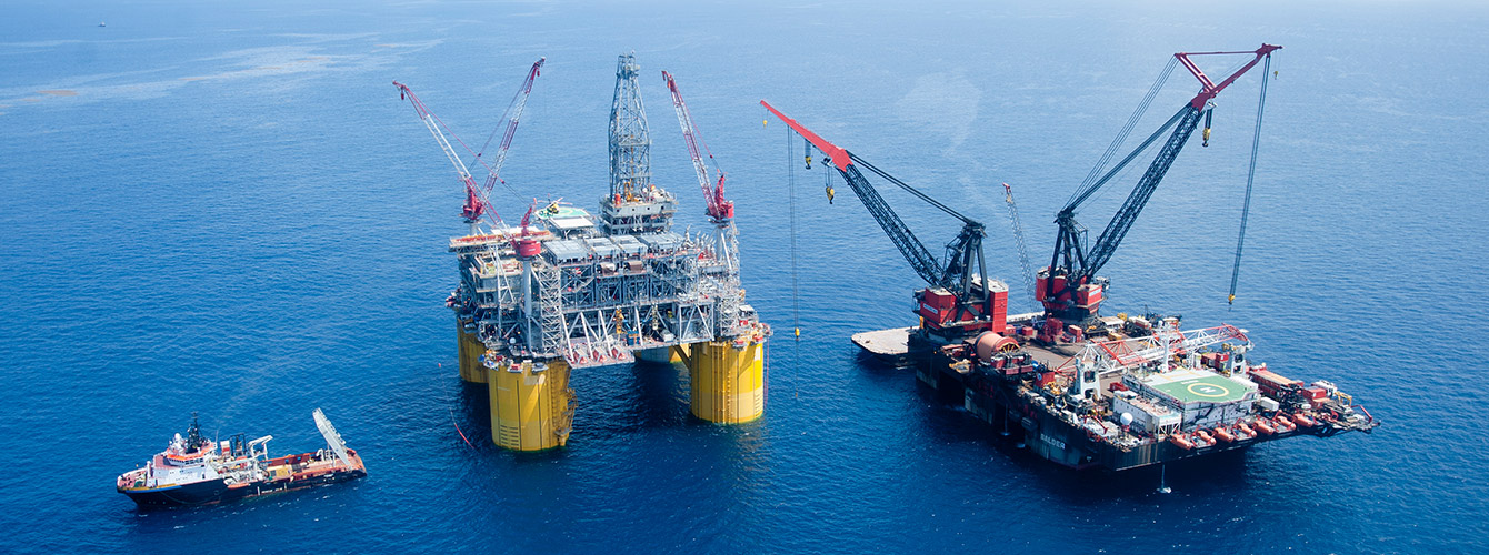 Oil platform at sea